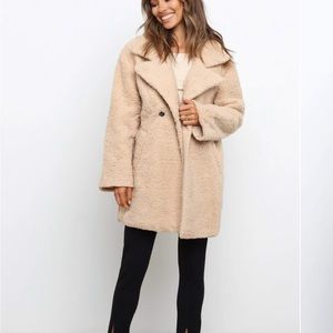 Petal & Pup Beige Teddy Coat